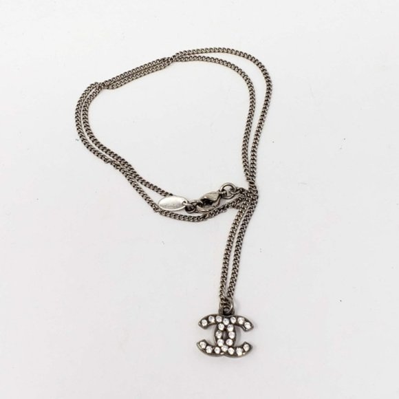 Authentic Chanel CC Necklace Silver Color - Picture 7 of 9